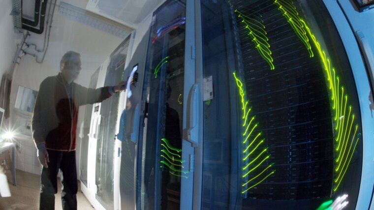 Supercomputing cluster at the Institute of Solid State Theory and Optics, 2010.